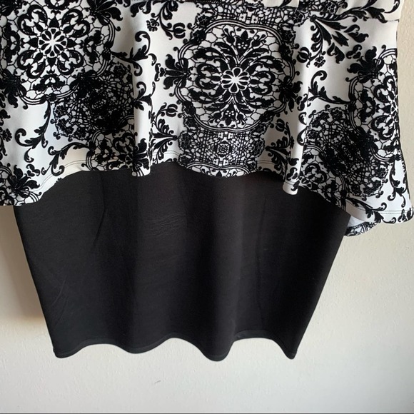 Iris Boutique Sleeveless Black And White Lace Dress Size XL - Picture 5 of 8